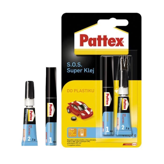 Colle Pattex S.O.S Super Glue pour plastique 2g + 4ml