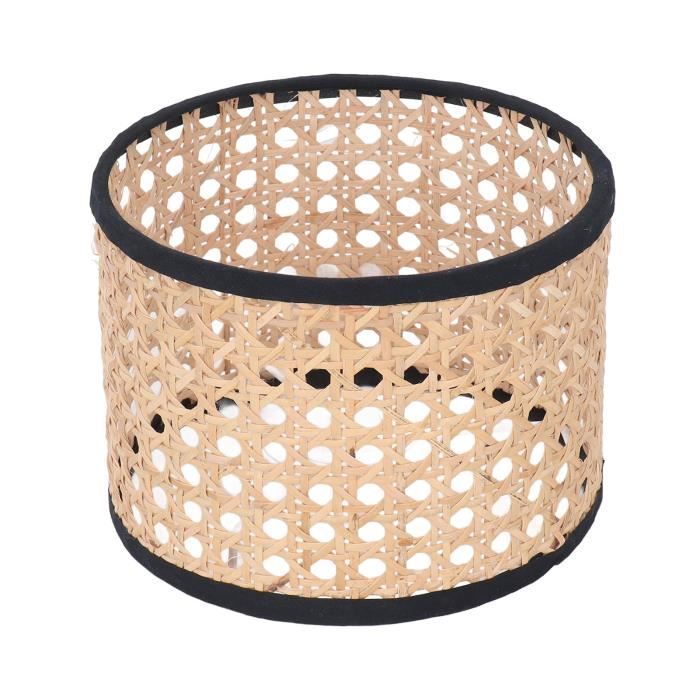 Abat-jour Hexagonal En Tissu Linge Ancien Avec Médaillon Appliqué (30cm, Douille E27)
