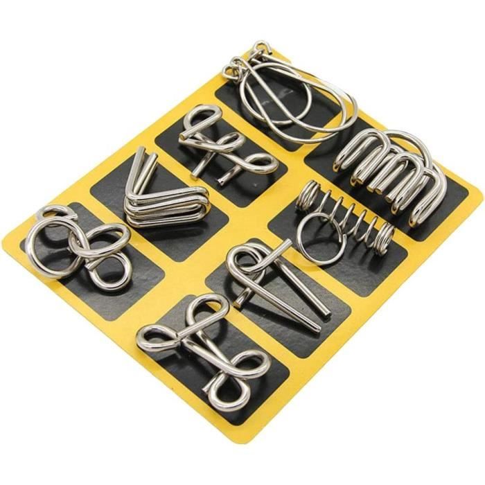 RoseFlower - Lot De 9 Casse-tête En Métal 3D, Puzzle Intelligence Défi Moyen, Jouet Éducatif Anti-Stress Adulte & Enfant