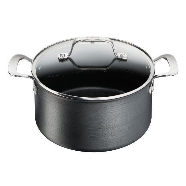 TEFAL Faitout 24cm 5L + couvercle en verre Unlimited Premium gris