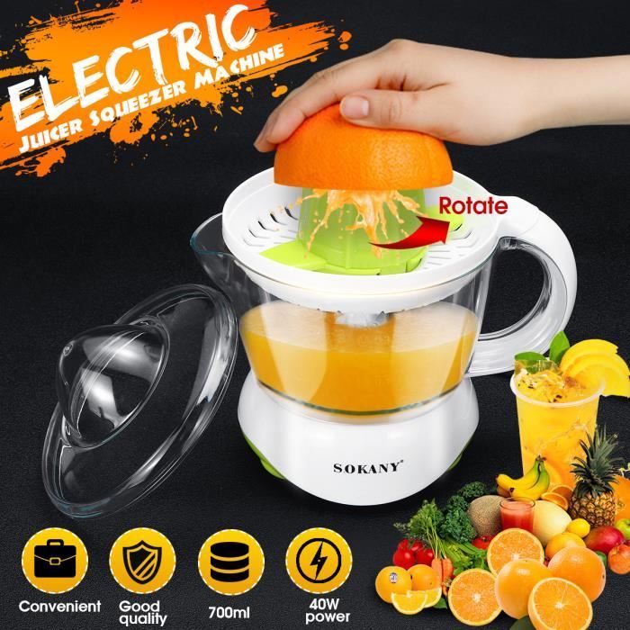 SOKANY Presse-agrumes Electrique 0,7L 40W - Presse-fruits Machine