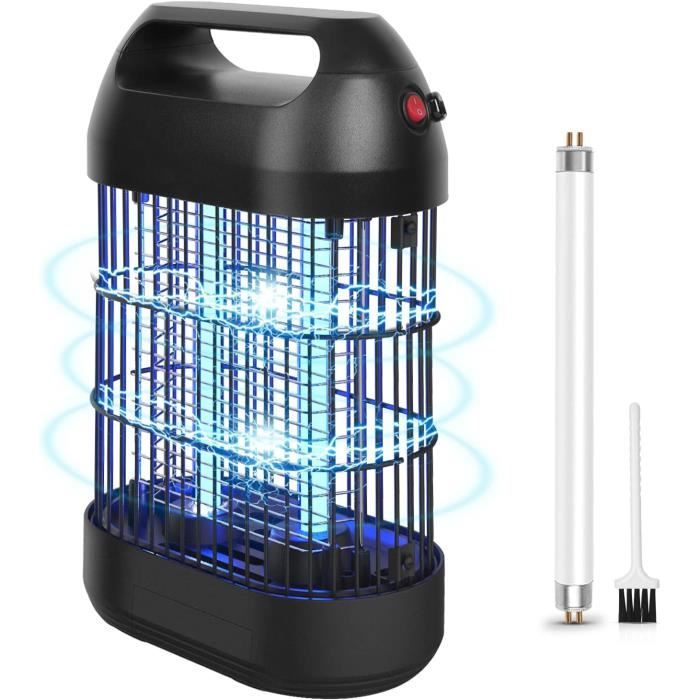 DJROLL Lampe Anti-Moustique Électrique USB Rechargeable – Tue Mouches 360° LED UV, Pour Intérieur Extérieur Camping Jardin