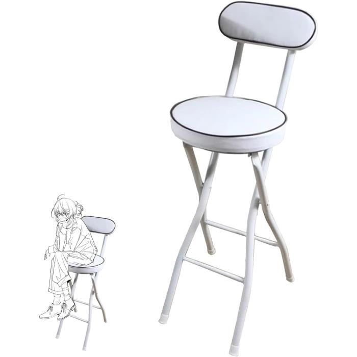 Tabouret Pliant Réglable MaxVitalis - 3 Hauteurs (58-65cm) - Rembourré - Support 120kg - Noir