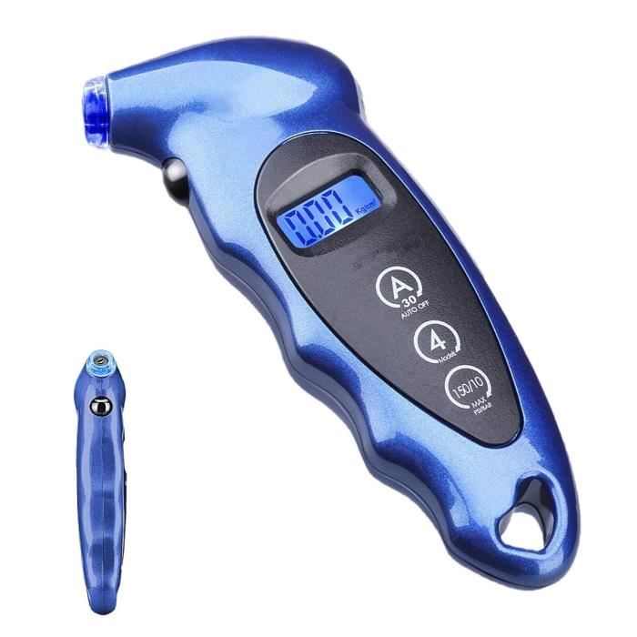 Manomètre Numérique Pour Pneus 0-250 PSI - Gonflage Automatique - Affichage Intelligent - Couleur Bleu Ou Vert