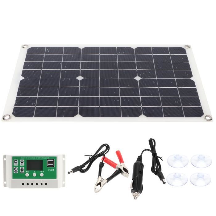 Noir 200W Kit solaire Panneau pour batterie RV navires d'aéronefs par satellite 