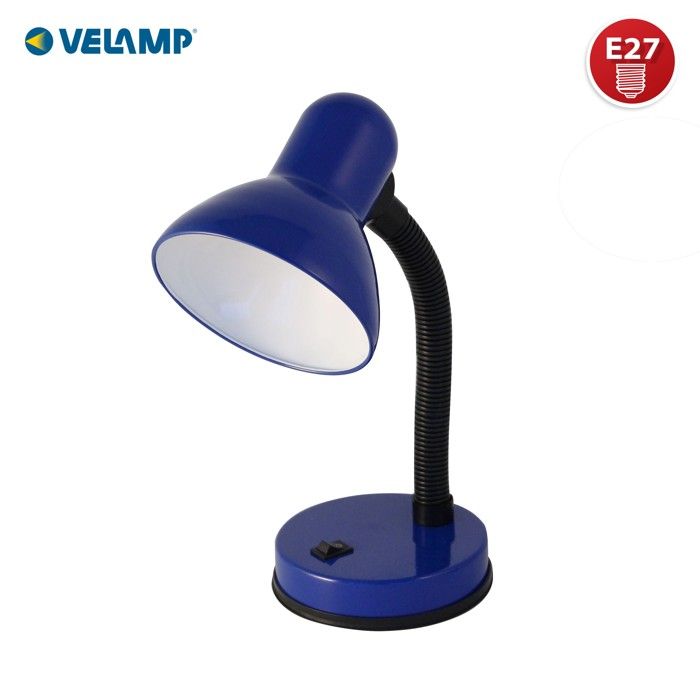 Lampe de bureau - VELAMP - CHARLESTON - Bleu - Culot E27 - Pince articulée Lampe de bureau - VELAMP - CHARLESTON - Bleu - Culot E27 - Pince articulée