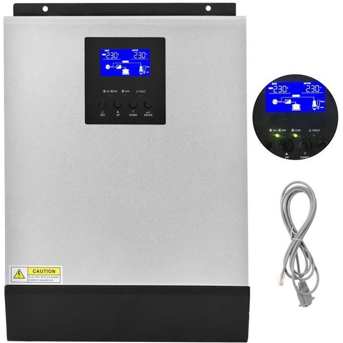 Onduleur Solaire Hybride - VEVOR - Convertisseur Pur Sinus MPPT 3000VA 24V à 230V