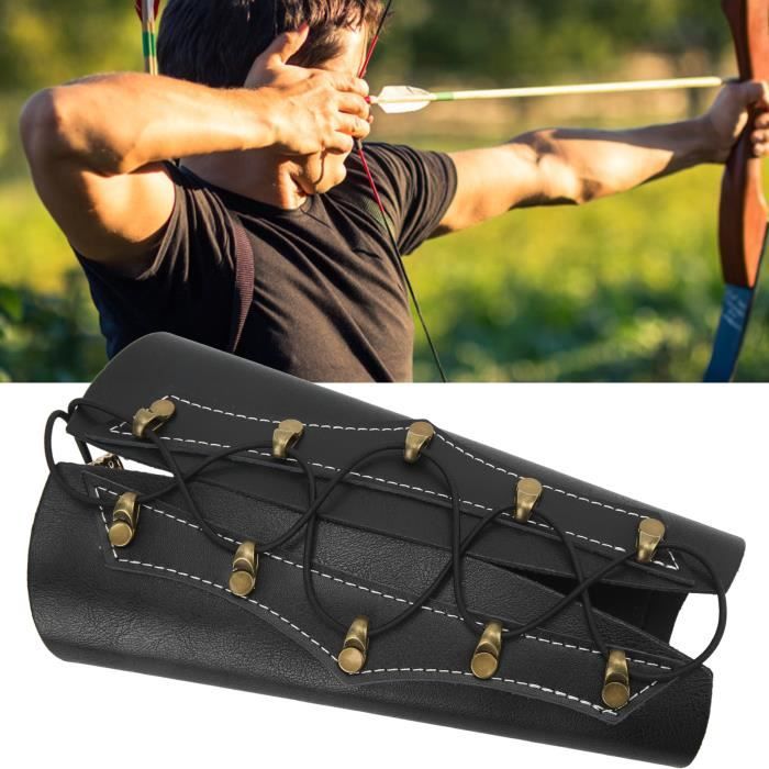 Garde-bras de tir à l'arc Bracer chasse tir à lacets protège-bras en cuir  -zhuoshop - Cdiscount Sport
