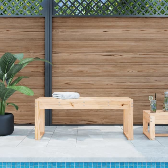 vidaXL Banc de jardin 110x38x45 cm bois massif de pin - vue 2