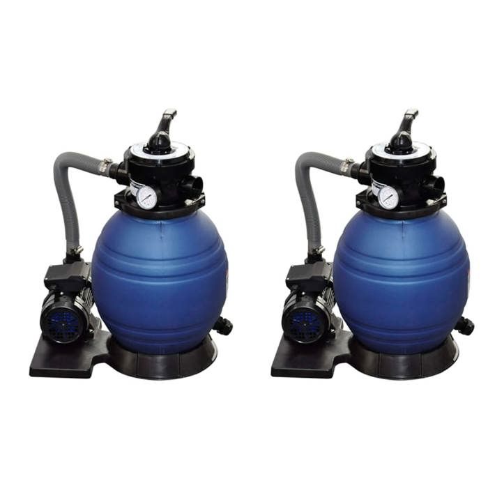 vidaXL 2x Pompes à Filtre à Sable Pompe de Filtration Système de Filtration Pompe de Piscine Hors Sol Hors Bassin 277089