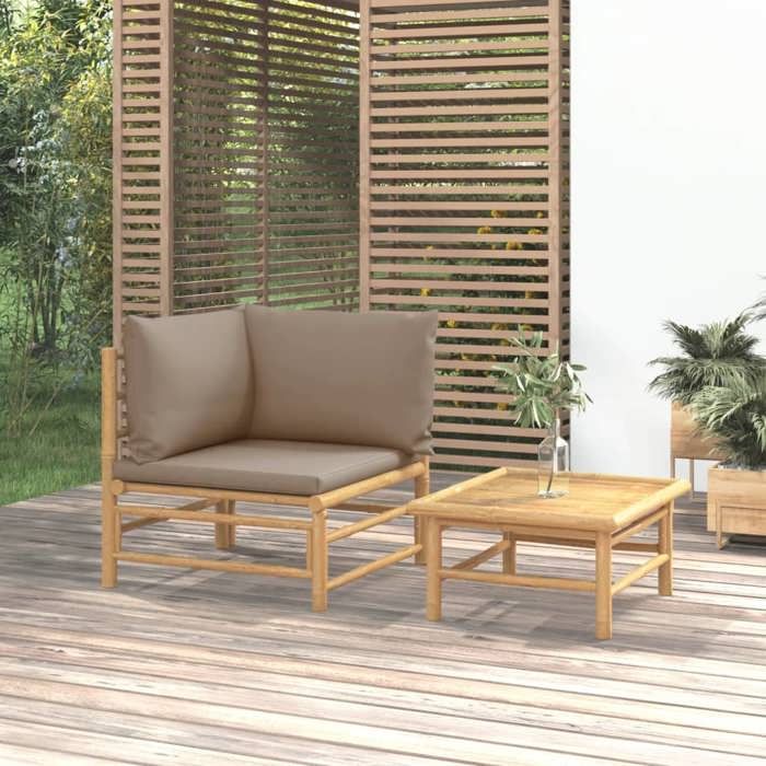 vidaXL Salon de jardin 2 pcs avec coussins - vue 9