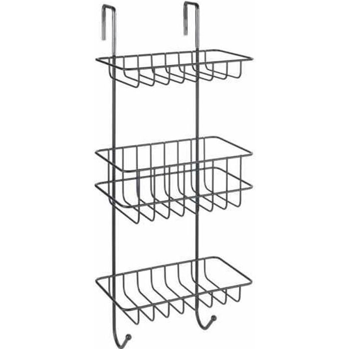 Étagère de douche Revigo étagère pour salle de bain à suspendre avec trois supports de rangement carrés sous forme de paniers en Étagère de douche Revigo étagère pour salle de bain à suspendre avec trois supports de rangement carrés sous forme de paniers en