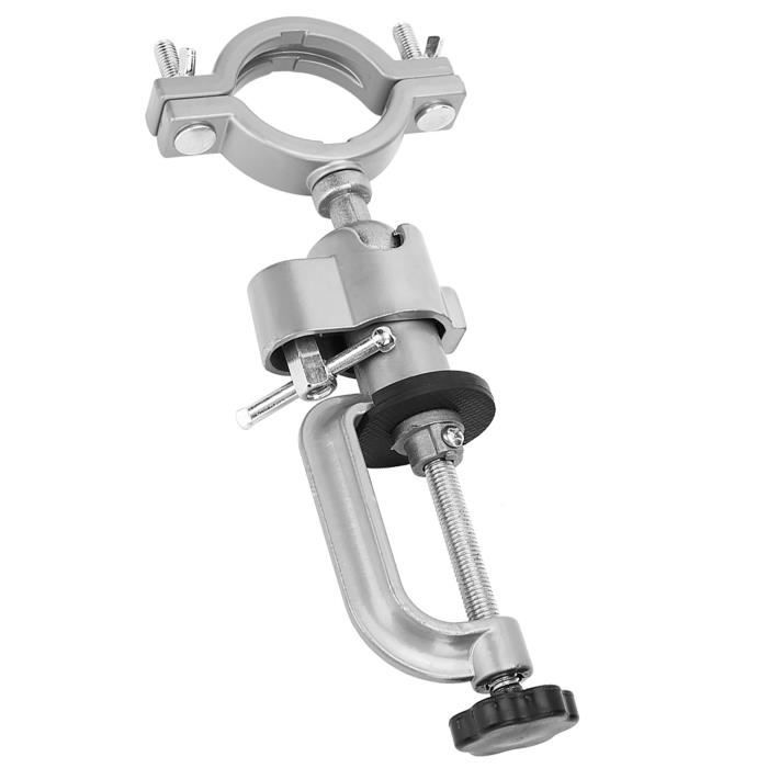 Support De Perceuse Électrique Sur Établi - Pince Rotative 360° - Plage Serrage 35-43mm - Fonte D'Aluminium