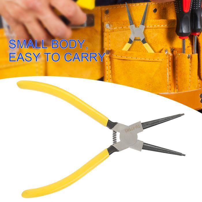 Kit 4 Pinces à Circlips + 300 Circlips - Longueur 17.8cm - Acier Carbone - Pour Réparation Auto Et Bricolage