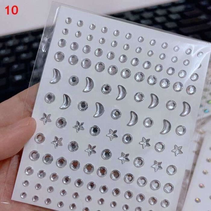 Lot De 2 Feuilles D'Autocollants Visage - Bouche, Yeux, Sourcils - Pour Déco Créative (29,5x20 Cm)