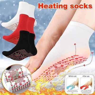 Lot De 3 Paires Chaussettes Amincissantes Tourmaline - Chauffantes Massage Pieds Hyperthermie Anti-Fatigue