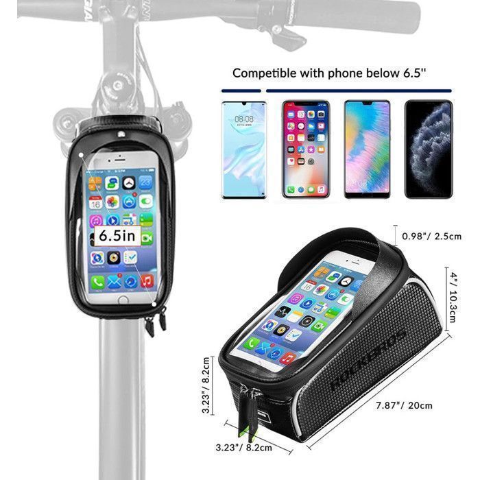 Sacoche De Cadre Vélo ROCKBROS : étanche, Tactile Et Compatible Smartphone 6,3 Pouces
