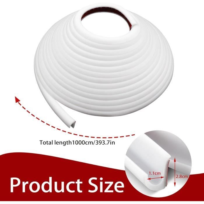 Bande Caoutchouc Gouttière Camping-Car 10m – Déflecteur Eau Pluie J-Shape Autocollant, Protection Portes Et Fenêtres, Blanc