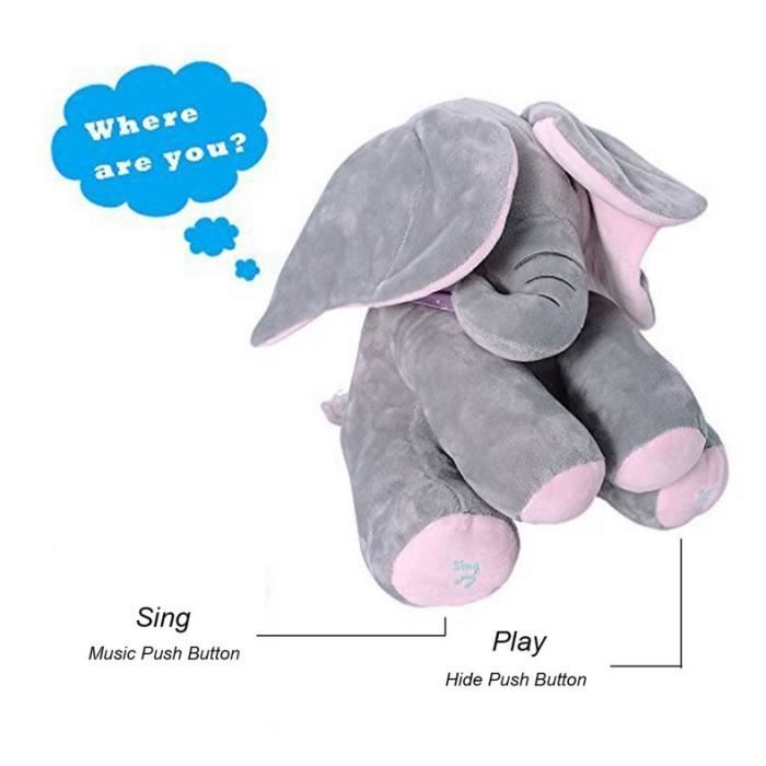 Peluche elephant cache cache sales