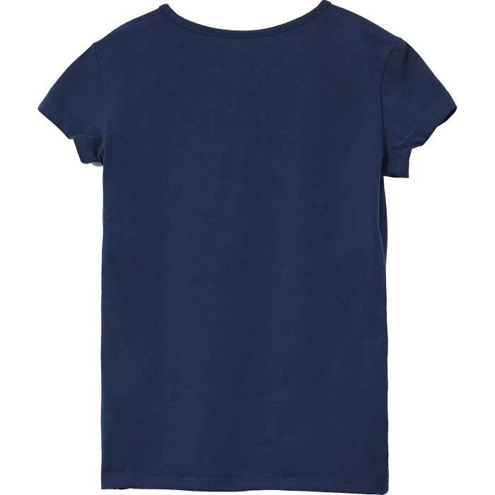 T Shirt Fille PEPE JEANS HANA GLITTER Bleu fonce Bleu Enfant Manches courtes Bleu fonce Cdiscount Pret a Porter