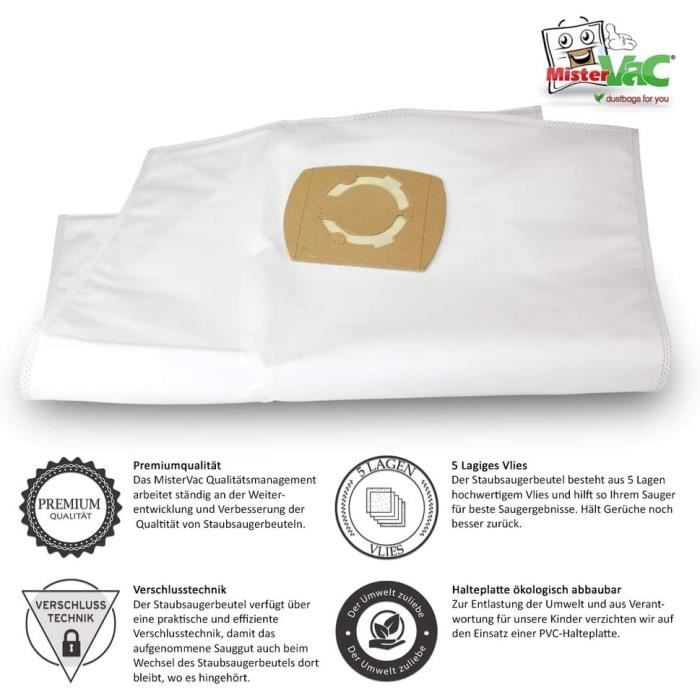 DeWALT Accessoires - Sacs aspirateur de rechange, 5 pièces DWV9402