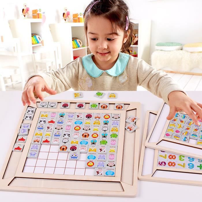 WOOMAX Domino Jungle – 30 Pièces En Bois Naturel, Jeu éducatif Et Société Pour Enfants