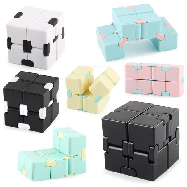Fidget Cube PILPOC Cube infini cube à 6 faces JOUET ANTI-STRESS Noir