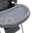 Chaise haute pour bébé ,enfant, pliable, réglable hauteur, dossier et tablette -Gris-2