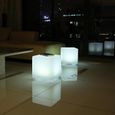 Cube solaire lumineux - LUMISKY - CASY - H30 cm - Tabouret table basse - LED blanc et multicolore-2