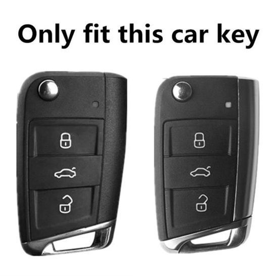 Coque clé,Étui à clés de voiture en polyuréthane + TPU pour VW Volkswagen  MK7-GTI 7-Golf 7-Golf R Skoda Octavia A7 - Type B-blue