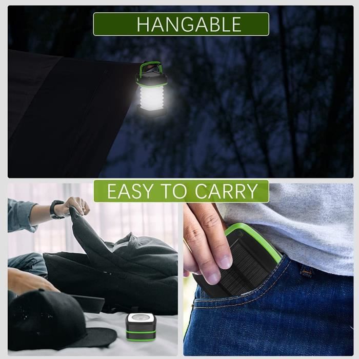 Lampe De Camping Solaire Pliable – Rechargeable, 3 Modes, étanche IP44 – Parfaite Rando, Pêche, Urgence - 8