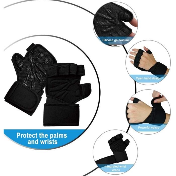 Gants de sport pour fitness et musculation - Protection complète de la paume  - Taille XL - Cdiscount Sport