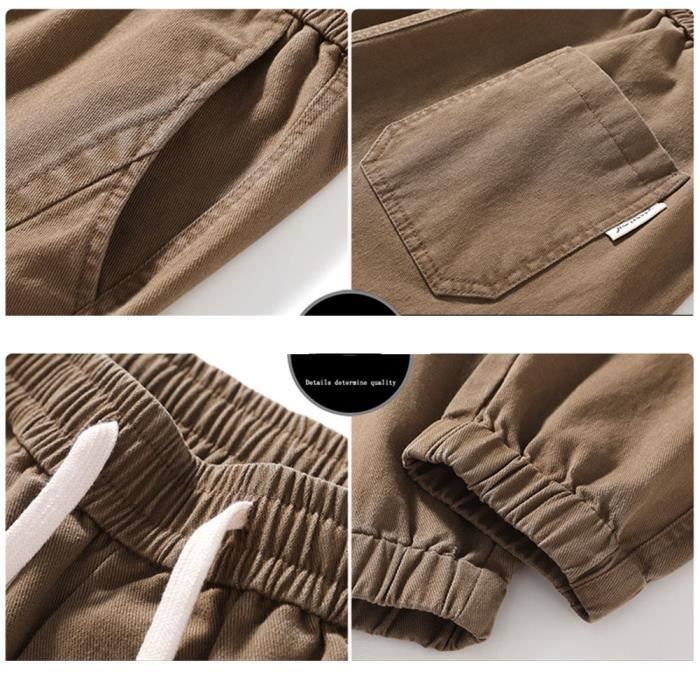 Pantalon Cargo Homme Cheville Elastiqu e Loose Fit Coupe Droite