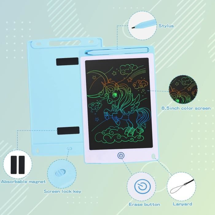 Tablette Dessin LCD Enfant 8,5 Pouces - Ardoise Magique Sans Papier - Stylo Intégré - Cadeau Garçon Et Fille - 7