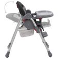 Chaise haute pour bébé ,enfant, pliable, réglable hauteur, dossier et tablette -Gris-3