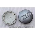 4Pcs Gris Audi 60MM moyeu de roue centre d'enjoliveur de roue de voiture standard modifié 60MM Audi logo-3