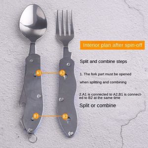 Fourchette Cuillère Outils Intégrés Spork Multifonction 10 En