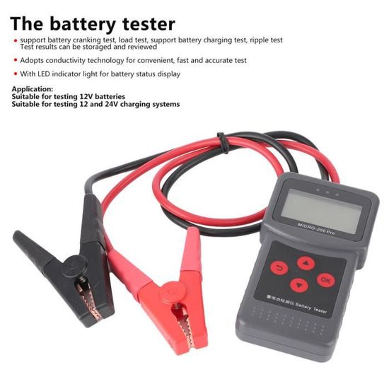 analyseur automatique de batterie Kit de testeur de pack de batterie de voiture de moto 8-16V pour véhicule Aramox Testeur de batterie de moto 