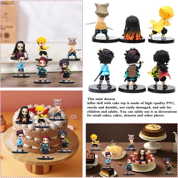 YISKY Figurine Gâteau Topper, 6 pcs Démon Slayer Cake Topper, Dessin animé  gâteau décorations pour Les Fans d'Anime, Figurines d'action de démon, pour  Les Fournitures de Fête d'anniversaire (C) : : Cuisine