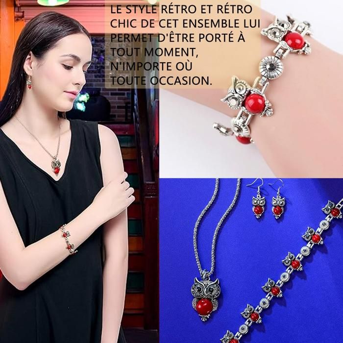 Parure Bijoux Bohème Femme - Collier Et Boucles D'Oreilles Ethnique - Cadeau Saint Valentin Noël