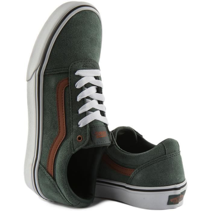 Vans Ward Baskets en daim lacets pour jeunes en vert brun Vert