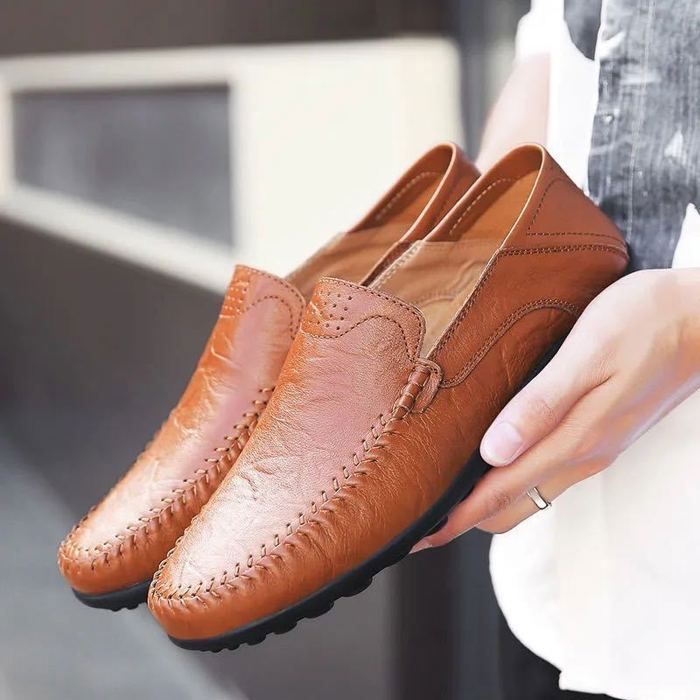 Chaussures homme en cuir FUNMOON Moccasin Grande Taille - Main Image