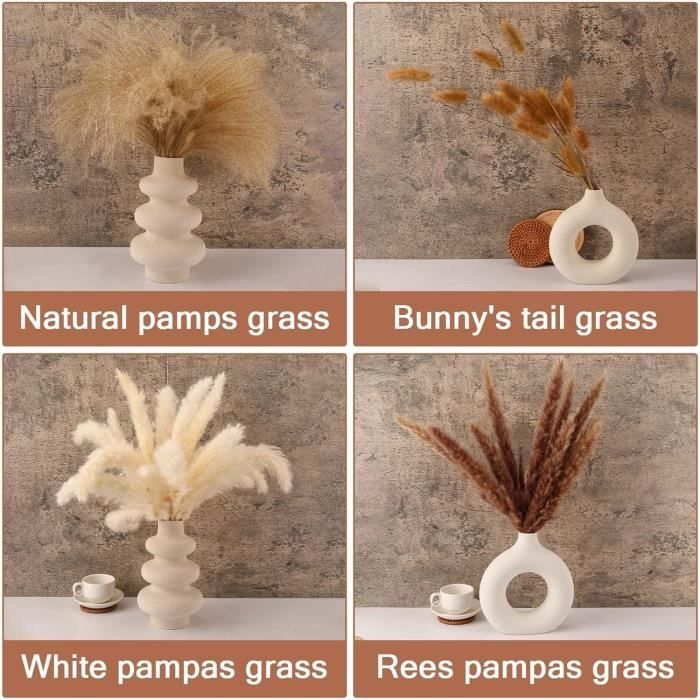 4x Herbe De Pampa Artificielle 120 Cm – Bouquet Séché Faux Très Volumineux, Déco Boho Mariage Salon