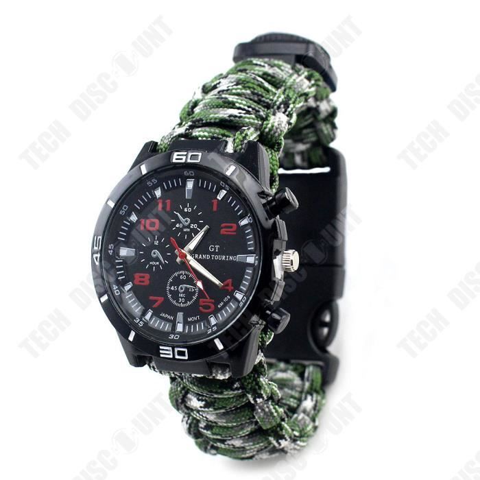Bracelet de survie avec couteau et boussole, cordon de parachute industriel à se Bracelet de survie avec couteau et boussole, cordon de parachute industriel à se