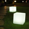 Cube solaire lumineux - LUMISKY - CASY - H30 cm - Tabouret table basse - LED blanc et multicolore-4