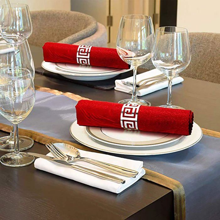 Lot De 12 Ronds De Serviette Vintage En Métal Argenté/ronds De