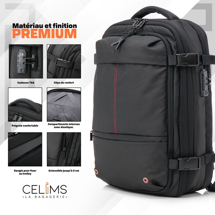 Sac à Dos Compression Sous Vide – Voyage Cabine Avion 40L – Pompe Manuelle Incluse – Imperméable