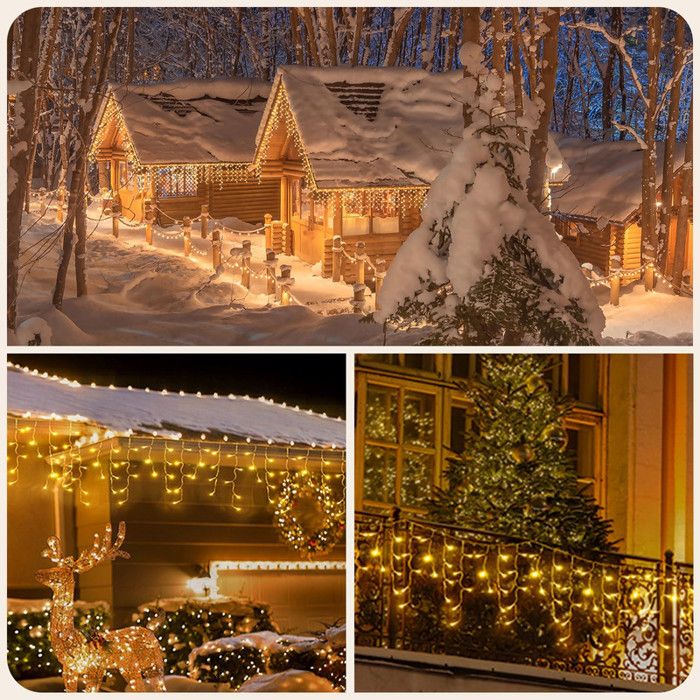 Guirlande Lumineuse D'extérieur 10 M 400 LED, Rideau Lumineux étanche