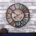 40020 Pendule Horloge magnifique YOUR COMPANY  Pendule murale style industriel pour salon chambre bar 40CM-0