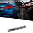 BMW Emblème M Performance - Aluminium Chromé - Logo Autocollant 8,5 X 1,2 CM Série 1 2 3 4 5 6 7-0